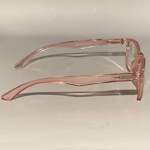 1439 Helen 2.5 Reading Glasses Thin Rectanle Bluelight Filter Pink Frames NWT - Picture 6 of 9